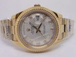 Rolex Day-Date II 41mm White Arabic Face Replica Yellow Gold